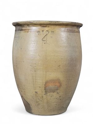 OHIO FOUR-GALLON STONEWARE JAR. Prosper Rich (1801-1880) or a member of his family, Muskingum 