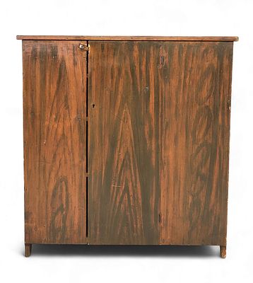 DECORATED CUPBOARD. Midwestern (found in western Ohio), mid-19th century, pine. Simple cupboard 