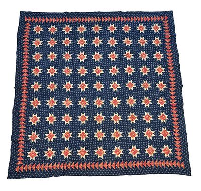 EARLY OHIO STAR PATCHWORK QUILT. American, mid 19th century, cotton. A patchwork quilt in Ohio 