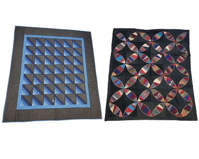 OCEAN WAVES QUILT AND ROB PETER TO PAY PAUL QUILT TOP. American, cotton and mixed fabrics. A 