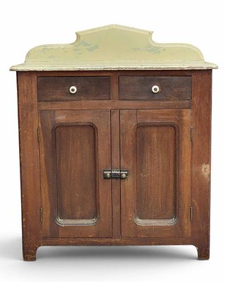ZOAR, OHIO WASHSTAND. Signed on the underside of the drawers for George Ackerman and E.B. 
