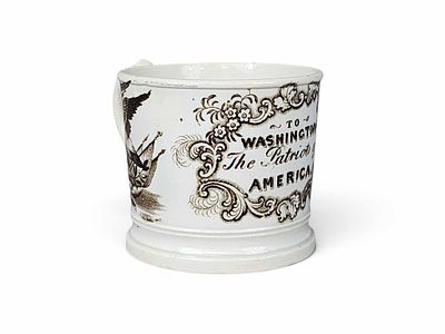 PATRIOTIC STAFFORDSHIRE CHILD'S MUG. England, 2nd quarter-19th century, pearlware. 
