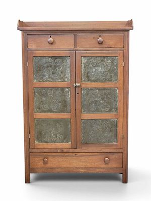 OHIO PIE OR FOOD SAFE. Attributed to Sarahsville, Noble County, mid-19th century. Twelve punched 