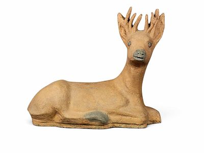 OHIO SEWER TILE DEER. Marked for Walter Smith, Superior Clay Corp., Uhrichsville, 3rd 