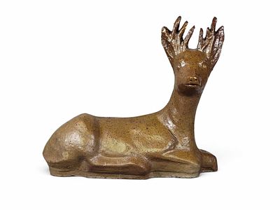 OHIO SEWER TILE DEER. Unmarked, but attributed to Walter Smith, Superior Clay Corp. 