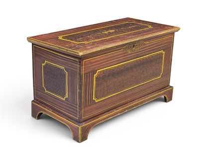 DECORATED BLANKET CHEST. Probably Ohio or Pennsylvania Mennonite, mid-19th century, poplar. 