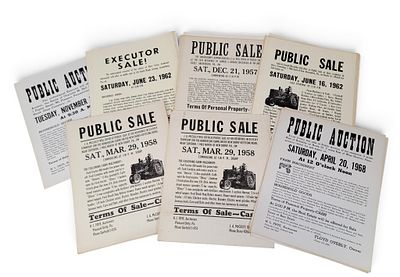 COLLECTION OF PENNSYLVANIA AUCTION BROADSIDES. All for H.L. Frye, an auctioneer in Pleasant 
