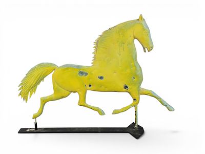 BLACKHAWK HORSE WEATHERVANE. American, late 19th century. Copper hollow body retaining its 