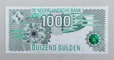 A 1.000 Nlg banknote issued 1994 UNC (uncirculated).