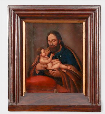 Dutch School, late 17th century, St. Joseph with the Christ Child, oil on canvas, 34 x 27 cm. 