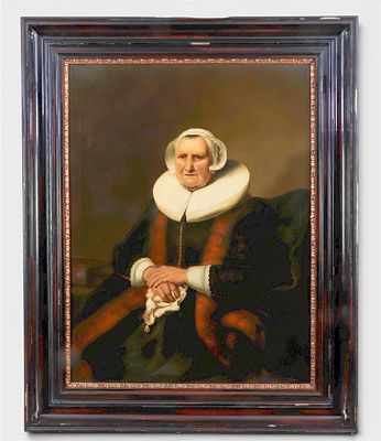 Dutch School, 19th century, after Rembrandt Harmensz. van Rijn, Portrait of Elisabeth Bas, oil 