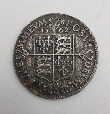 Elizabeth I Silver Shilling, 1562, Martlet Mintmark, Second Issue, 4.69g