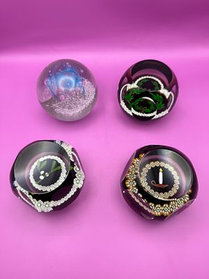 Four Beautiful Vintage Limited Edition Caithness Glass Paperweights to include Vortex 1977 
