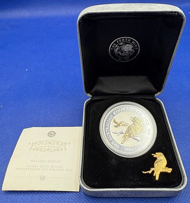 2004 Australian Kookaburra 1 oz 999 Sterling Silver by Perth Mint in Original Case