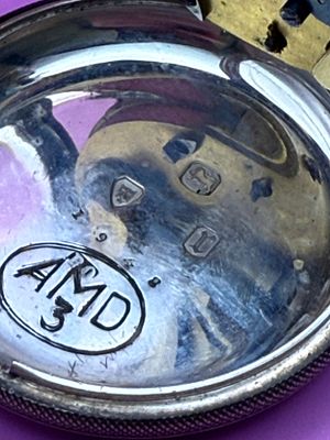 Alfred Apps 433 Strand London Hallmarked Sterling Silver Pocketwatch Stamped AMD 3 1948