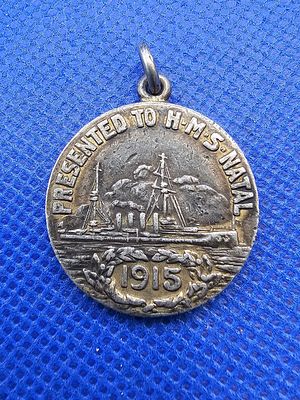 HMS Natal Medal - a scarce original HMS Natal medal, dated 1915. Silver construction, the front 