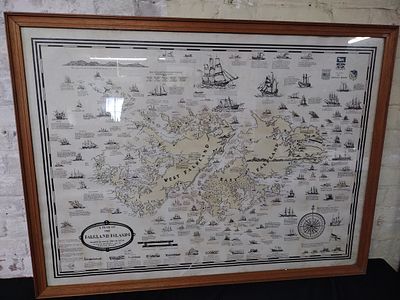 ‘A Plan of the Falkland Islands’, Large Framed Historical and Maritime Map, Drawn by John Smith 