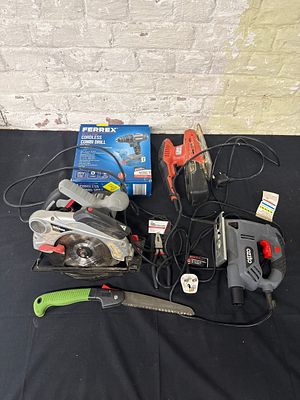 An Assortment of Workshop Power and Hand Tools including Wickes, Ozito, and Ferrex