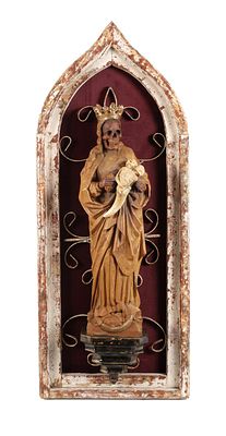 Memento Morineuzeitlich, Hausaltar mit Vanitas-Motiv, unter Verwendung historischer Elemente