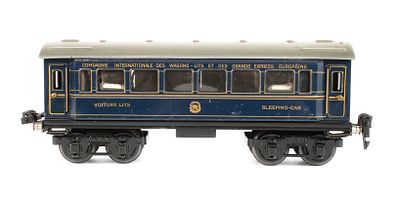 Märklin internationaler Schlafwagen Modell 1747G, 1930-1937, gemarkt und goldene Aufschrift