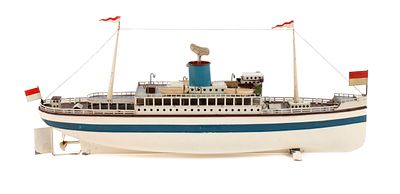 Fleischmann "Bäderdampfer"Modell 856, um 1948, gemarkt und Stempelzusatz Made in Germany