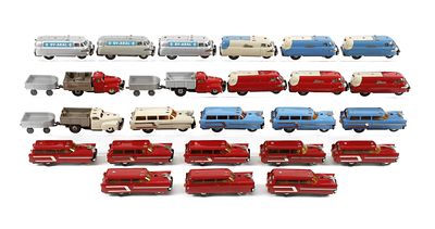 Sammlung Schuco Varianto Elektro-Modelle24 Stück, um 1960/70, gemarkt, bezeichnet, Patentangabe