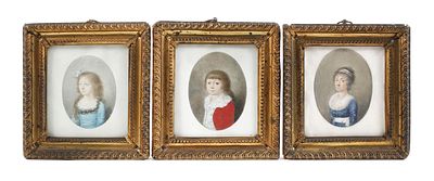 Wilhelm Senewald, Drei Miniaturmalereien datiert 1795, alle rückseitig handschriftlich 