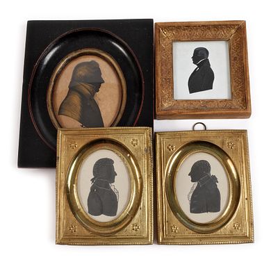 Konvolut Schattenrisse19. Jh., rückseitig teils handschriftlich annotiert, einer monogrammiert 