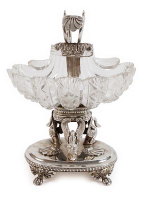 Silber Konfektschale Biedermeier1. Hälfte 19. Jh., Silber gestempelt mit Beschauzeichen Berlin, 