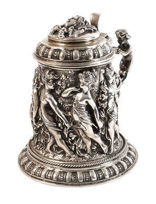 Schwerer Silberhumpen im BarockstilHanau, um 1890, Herstellermarke WO sowie weitere Zeichen K6 