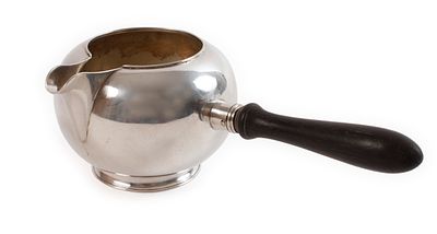 Silber Sahnegießer Münchenum 1930, Silber gestempelt 900, Halbmond, Krone, Herstellermark MTW 