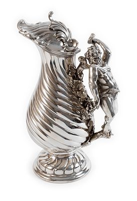 Silber Prunkkaraffe im Barockstil1. Hälfte 20. Jh., Silber gestempelt 800, italienische 