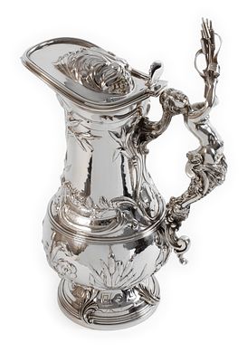 Silber Prunkkaraffe20. Jh., Silber gestempelt 800, italienisches Beschauzeichen mit Stern und 