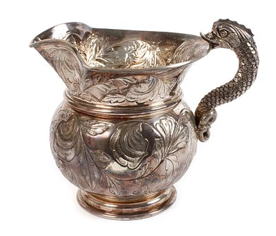 Schwere Silberkanne Italien20. Jh., Silber gestempelt 925, italienische Beschau mit Stern 