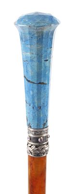 Feiner Stockgriff. Feiner Stockgriff wohl Wien, um 1910, konisch zulaufender Knauf aus 