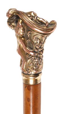 Spazierstock im Rokokostil. Spazierstock im Rokokostil um 1900, ungemarkt, reliefiertes 