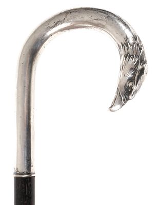 Spazierstock Silber. Spazierstock Silber um 1900, Griffst&uuml;ck gemarkt RC im Medaillon, sowie 800 