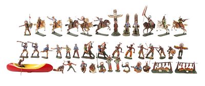 Konvolut Elastolin Massefiguren Wild-West. Konvolut Elastolin Massefiguren Wild-West um 1930/40 