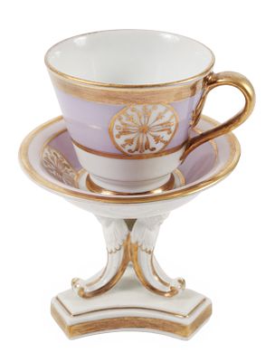 Schlaggenwald B&ouml;hmen Prunktasse mit Fu&szlig;schale. Schlaggenwald B&ouml;hmen Prunktasse mit 
