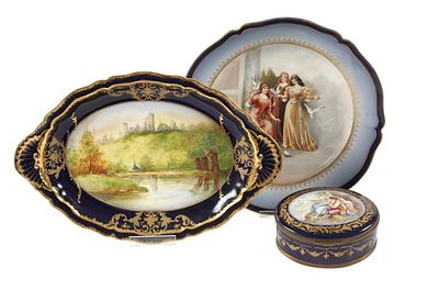 Konvolut Prunkteile im S&eacute;vres-Stil. Konvolut Prunkteile im S&eacute;vres-Stil Limoges und Strassbourg 