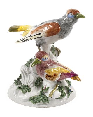 H&ouml;chst/Passau Vogelgruppe. H&ouml;chst/Passau Vogelgruppe H&ouml;chster Modell des 18. Jh., Ausf&uuml;hrung 