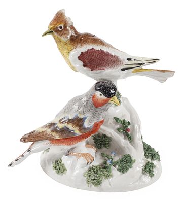 H&ouml;chst/Passau Vogelgruppe. H&ouml;chst/Passau Vogelgruppe H&ouml;chster Modell des 18. Jh., Ausf&uuml;hrung 