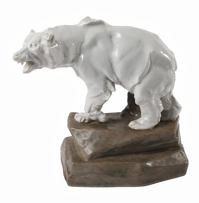 Hutschenreuher Eisb&auml;r. Hutschenreuher Eisb&auml;r Entwurf Karin Jarl 1919/20, gr&uuml;ne Stempelmarke 
