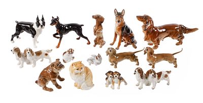 Hutschenreuther/Rosenthal Konvolut Hunde und Katzen. Hutschenreuther/Rosenthal Konvolut Hunde 