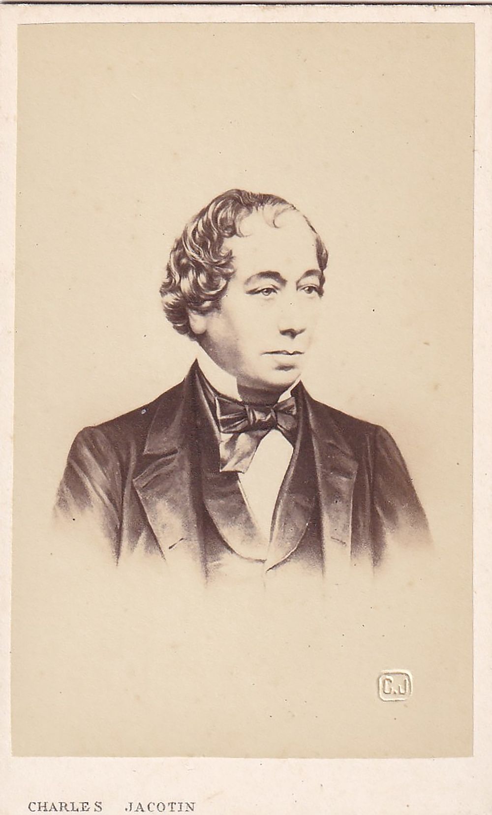 Benjamin Disraeli – Carte-de-Visite Portrait by Charles Jacotin, Paris, 19th Century
. Carte-de-V 