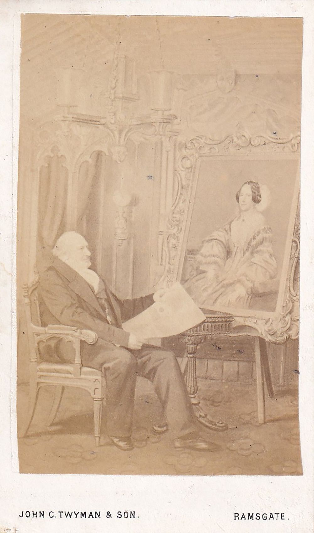 Sir Moses Montefiore – Rare Carte-de-Visite Portrait beside a Portrait of Lady Judith – John C. 