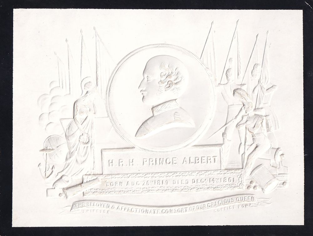 Prince Albert (1819–1861), Consort of Queen Victoria – Victorian Embossed Memorial Card Issued 