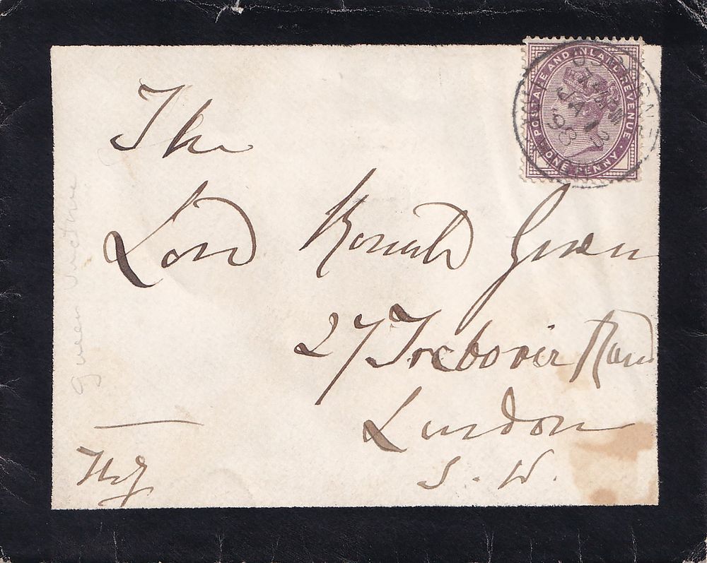 Queen Victoria (1819–1901) – Autograph Royal Mourning Envelope to Lord Ronald Gower, Signed in 