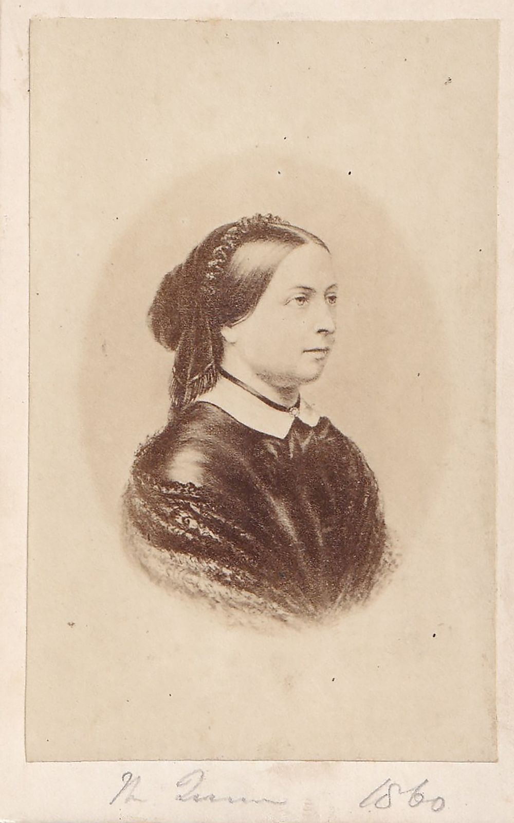 Queen Victoria (1819–1901) – Rare Early CDV Portrait, Dated 1860 – A Youthful Portrait of the 