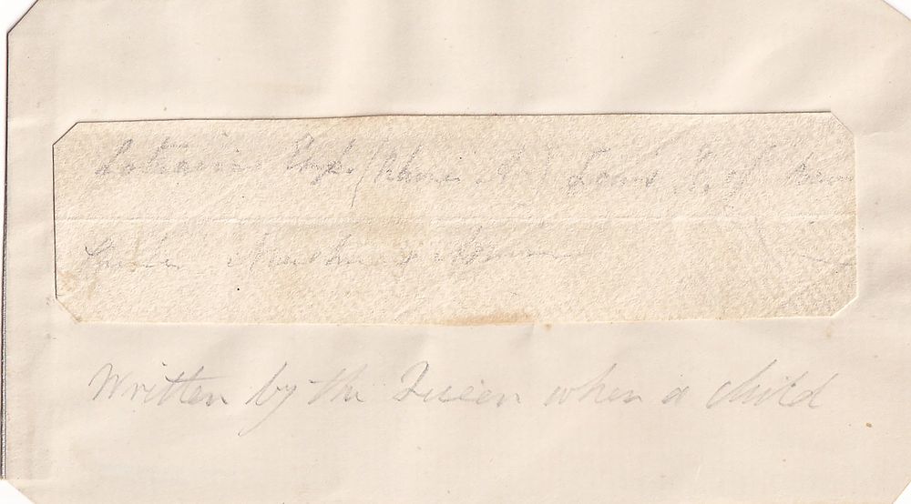 Queen Victoria (1819–1901) – Rare Early Pencil Note Attributed to Her Hand as a Child – 